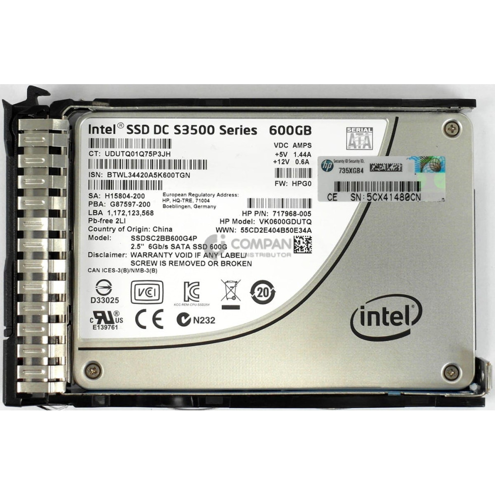 739959-001 HP SSD 600GB SATA 6G 2.5" SFF HOT-SWAP